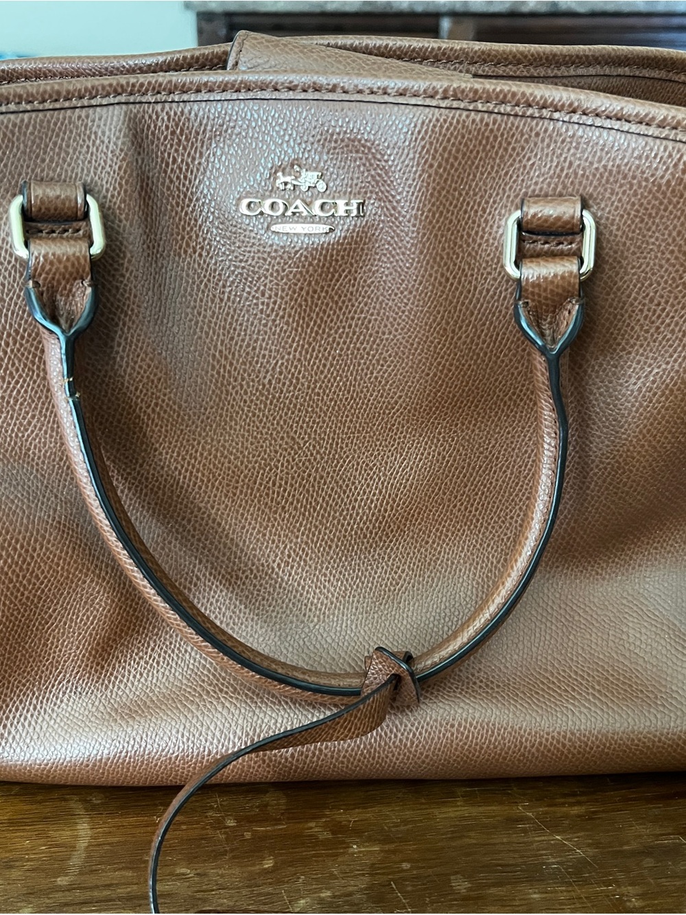 Coach Tan Pebbled Leather Tote - Coach